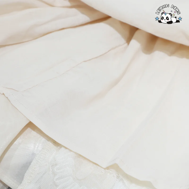 LEZONKIDS - Vestido de Festa sem Manga para Crianças com Decoração de Pérola e Lantejoulas